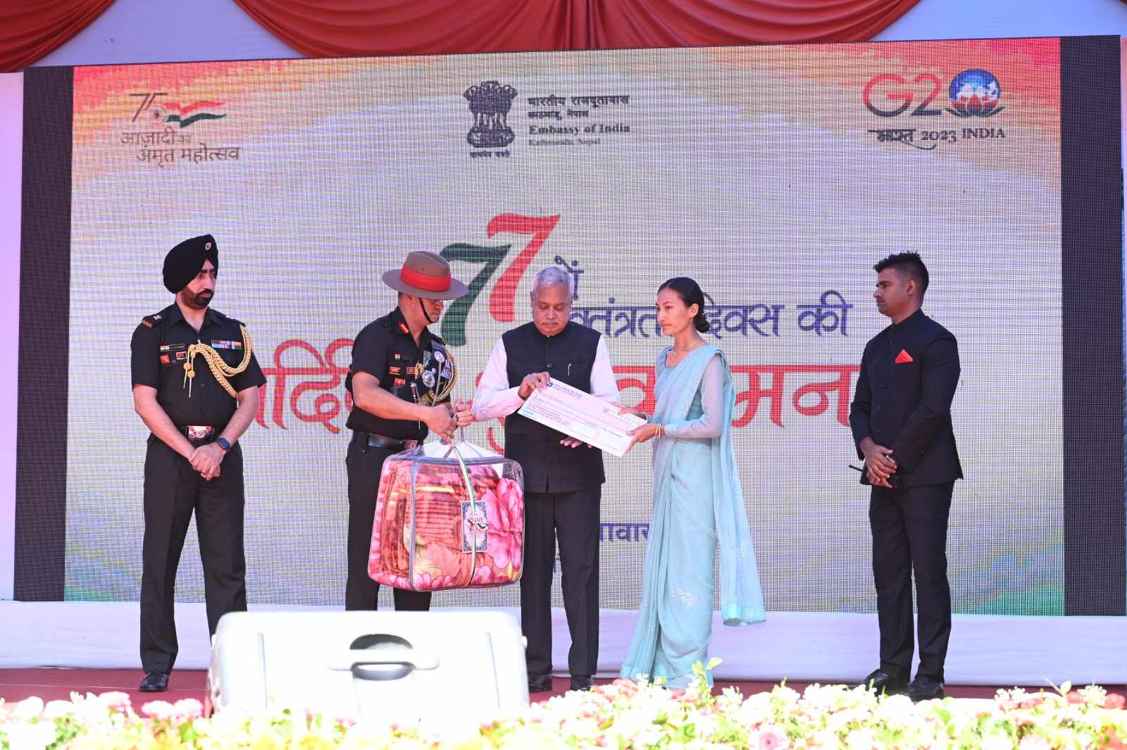 भारतीय दूतावासमा मनाइयो ७७ औं स्वतन्त्रता दिवस