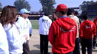 त्रिवि क्रिकेट खेल मैदानमा कलाकार र नेताहरु आमनेसामने