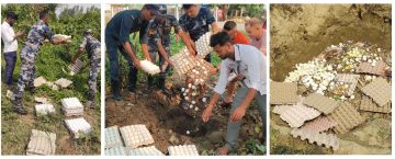 मधेश प्रदेशमा अवैध ढङ्गले भित्रिने सेतो अण्डा नष्ट गर्ने अभियानमा सशस्त्र प्रहरी