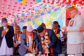 प्रचण्डद्वारा सहिद लखन गाउँपालिकाको नयाँ भवन उद्घाटन