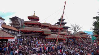 इन्द्रध्वज ठड्याएर वसन्तपुरमा इन्द्रजात्रा औपचारिक रुपमा सुरु