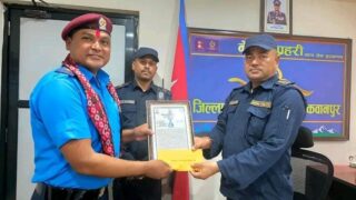 असई भरत खड्का फागुन महिनाको ‘वेस्ट पुलिस अफ द मन्थ’ घोषणा
