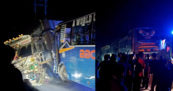 दाउन्नेमा भारतीय कन्टेनरको ठक्करबाट चार गाडीमा क्षति, ८ जना घाइते