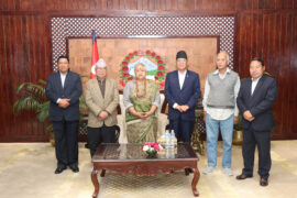 प्रधानमन्त्री र नेकपाका नेताहरुबिच भेट, निर्वाचन सफल पार्न भूमिका खेलेकोमा दिइन् धन्यवाद