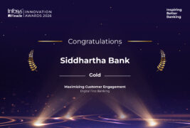सिद्धार्थ बैंक इन्फोसिस फिन्याकल इनोभेसन अवार्ड्स २०२६मा Gold अवार्डबाट सम्मानित