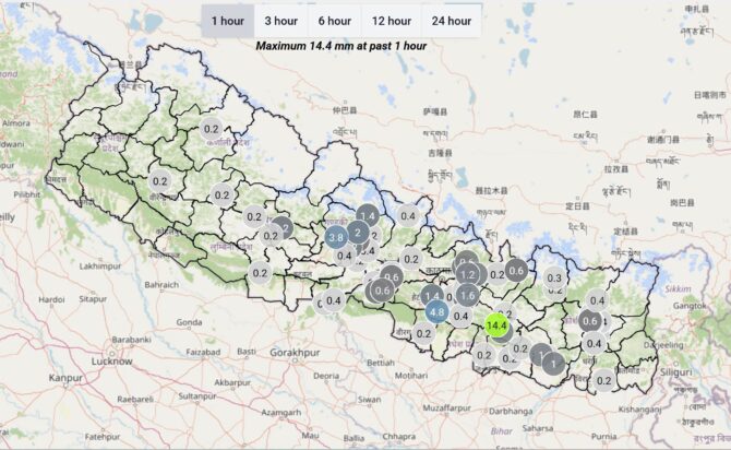 नेपालभर मनसुनी वायुको प्रभाव, मकवानपुरमा सर्वाधिक वर्षा